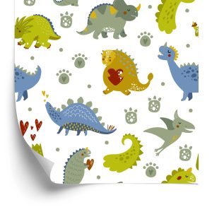 Papier Peint Points De Coeur De Dinosaures – Image 2