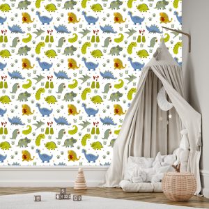 Papier Peint Points De Coeur De Dinosaures – Image 3