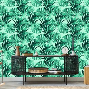 Papier Peint Feuilles D'aquarelle Exotiques – Image 5
