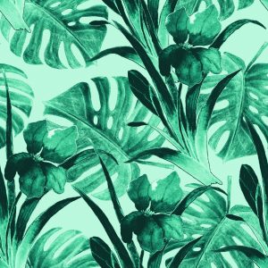 Papier Peint Feuilles D'aquarelle Exotiques – Image 1