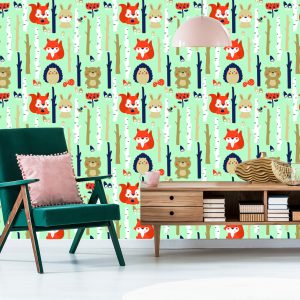 Papier Peint Pour Les Enfants - Happy Forest Animals – Image 6
