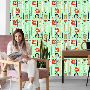Papier Peint Pour Les Enfants - Happy Forest Animals – Image 7