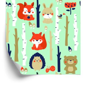 Papier Peint Pour Les Enfants - Happy Forest Animals – Image 2