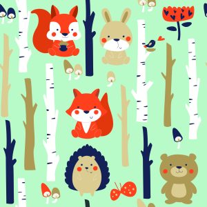 Papier Peint Pour Les Enfants - Happy Forest Animals – Image 1