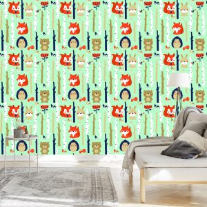Papier Peint Pour Les Enfants - Happy Forest Animals – Image 3