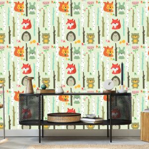 Papier Peint Pour Les Enfants - Animaux De La Forêt Mignons – Image 5