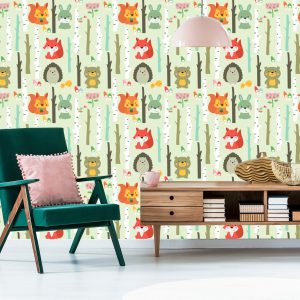 Papier Peint Pour Les Enfants - Animaux De La Forêt Mignons – Image 6