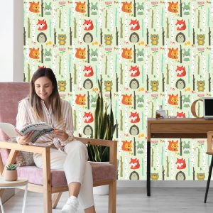 Papier Peint Pour Les Enfants - Animaux De La Forêt Mignons – Image 7