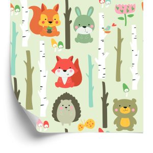 Papier Peint Pour Les Enfants - Animaux De La Forêt Mignons – Image 2