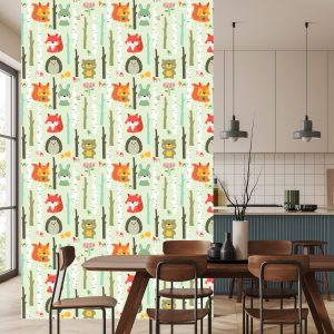 Papier Peint Pour Les Enfants - Animaux De La Forêt Mignons – Image 4