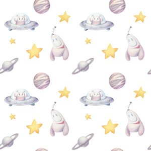 Papier Peint Pour Les Enfants - Stars De La Rocket Planet – Image 1