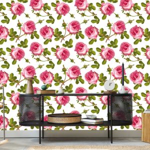 Papier Peint Roses Avec Des Feuilles – Image 5