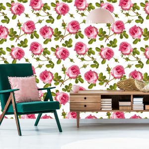 Papier Peint Roses Avec Des Feuilles – Image 6