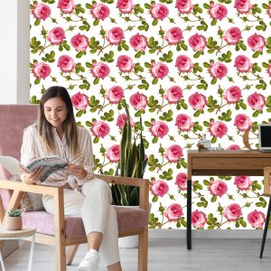 Papier Peint Roses Avec Des Feuilles – Image 7