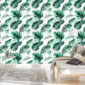Papier Peint Belles Feuilles Exotiques – Image 3