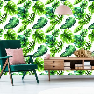 Papier Peint Feuilles Tropicales Dans Les Tons Verts – Image 6