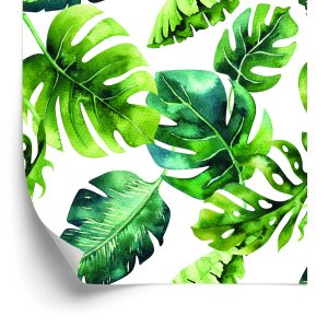 Papier Peint Feuilles Tropicales Dans Les Tons Verts – Image 2