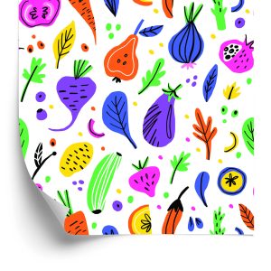 Papier Peint Pour La Cuisine - Légumes Et Fruits Colorés – Image 2
