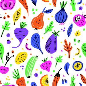 Papier Peint Pour La Cuisine - Légumes Et Fruits Colorés – Image 1