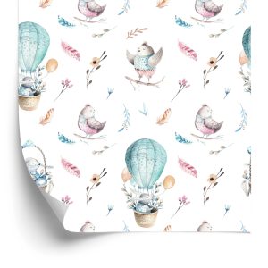 Papier Peint Ballons Et Oiseaux Dans Le Ciel – Image 2