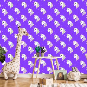 Papier Peint Pour Les Enfants - Licornes Sur Fond D'étoiles – Image 5