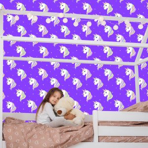 Papier Peint Pour Les Enfants - Licornes Sur Fond D'étoiles – Image 7