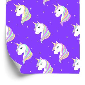 Papier Peint Pour Les Enfants - Licornes Sur Fond D'étoiles – Image 2