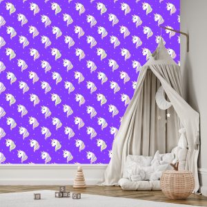 Papier Peint Pour Les Enfants - Licornes Sur Fond D'étoiles – Image 3