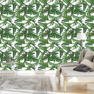 Papier Peint Belles Feuilles Exotiques – Image 3