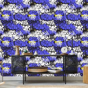 Papier Peint Graffiti Avec Des Éléments Violets – Image 5