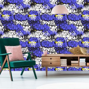 Papier Peint Graffiti Avec Des Éléments Violets – Image 6