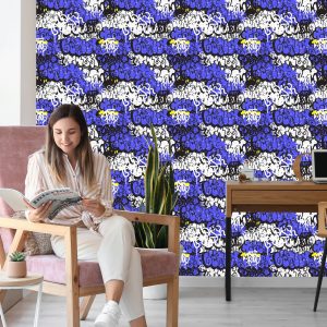 Papier Peint Graffiti Avec Des Éléments Violets – Image 7