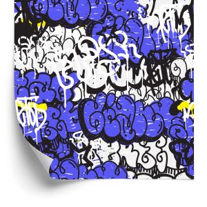 Papier Peint Graffiti Avec Des Éléments Violets – Image 2