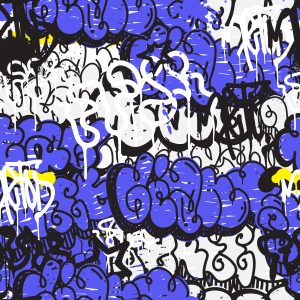 Papier Peint Graffiti Avec Des Éléments Violets – Image 1