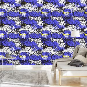 Papier Peint Graffiti Avec Des Éléments Violets – Image 3