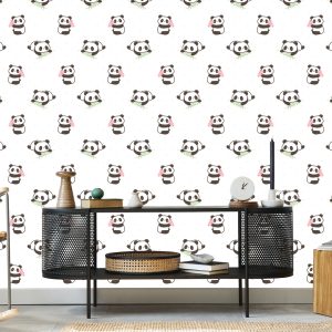 Papier Peint Pandas Avec Des Fleurs – Image 5