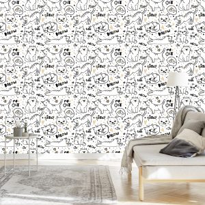 Papier Peint Pour Les Enfants - Chatons, Souris Et Poissons – Image 3