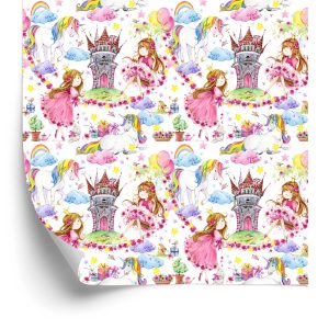 Papier Peint Pour Les Enfants Licornes Princesse De Conte De Fées – Image 2