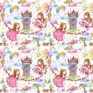 Papier Peint Pour Les Enfants Licornes Princesse De Conte De Fées – Image 1