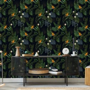 Papier Peint Feuilles Et Fleurs Tropicales – Image 5