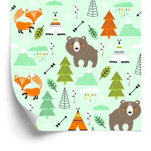 Papier Peint Pour Les Enfants - Merveilleux Animaux De La Forêt – Image 2