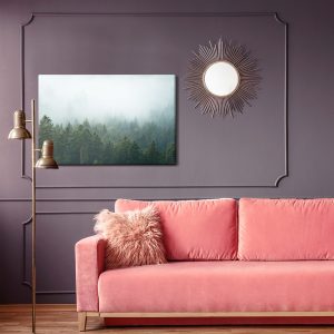 Peinture sur toile Amazing Mystical Rising Fog Forest Trees Landscape In Black Forest ( Schwarzwald ) Germany Panorama Banner - Dark Mood – Image 4