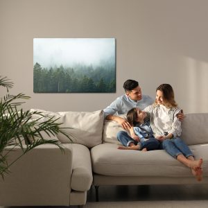 Peinture sur toile Amazing Mystical Rising Fog Forest Trees Landscape In Black Forest ( Schwarzwald ) Germany Panorama Banner - Dark Mood – Image 7