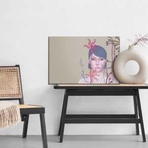 Peinture sur toile Woman And Flower . Concept Idea Art Of Surreal Garden, Mystery And Dream. Conceptual 3D . Human And Nature. Portrait Painting. Girl Face – Image 6