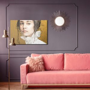 Peinture sur toile Oil Painting. Portrait Of A Girl . The Art Is Done In A Realistic Manner. – Image 4