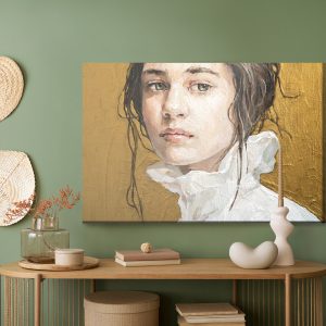 Peinture sur toile Oil Painting. Portrait Of A Girl . The Art Is Done In A Realistic Manner. – Image 5