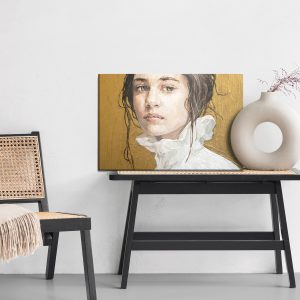 Peinture sur toile Oil Painting. Portrait Of A Girl . The Art Is Done In A Realistic Manner. – Image 6