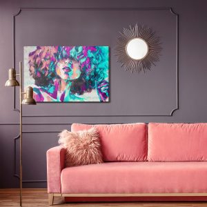 Peinture sur toile Louise - Oil Painting. Conceptual Abstract Picture Of A Beautiful Girl. Oil Painting And Palette Knife On Canvas. – Image 4