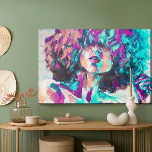 Peinture sur toile Louise - Oil Painting. Conceptual Abstract Picture Of A Beautiful Girl. Oil Painting And Palette Knife On Canvas. – Image 5