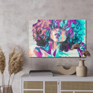 Peinture sur toile Louise - Oil Painting. Conceptual Abstract Picture Of A Beautiful Girl. Oil Painting And Palette Knife On Canvas. – Image 3